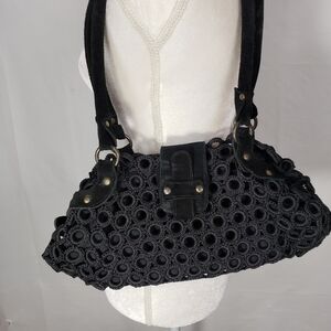 DB Collection Macrame & Suede Boho Style Bag VGUC
